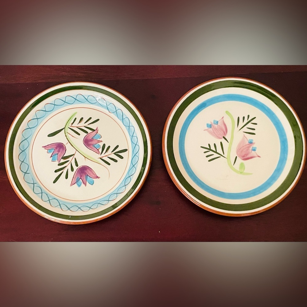 Retro Stangl Pottery Ceramic Hand Painted Floral 5”Coasters: Set of 9 - Picture 10 of 16